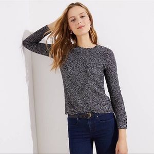 LOFT Marled Button Cuff Sweater